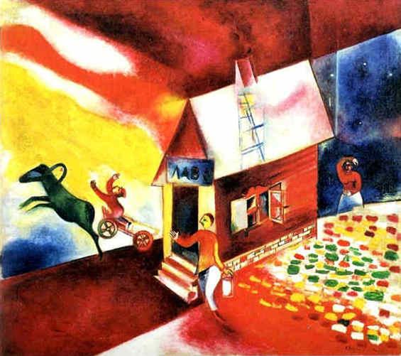La Maison ardente contemporaine de Marc Chagall Peintures à l'huile